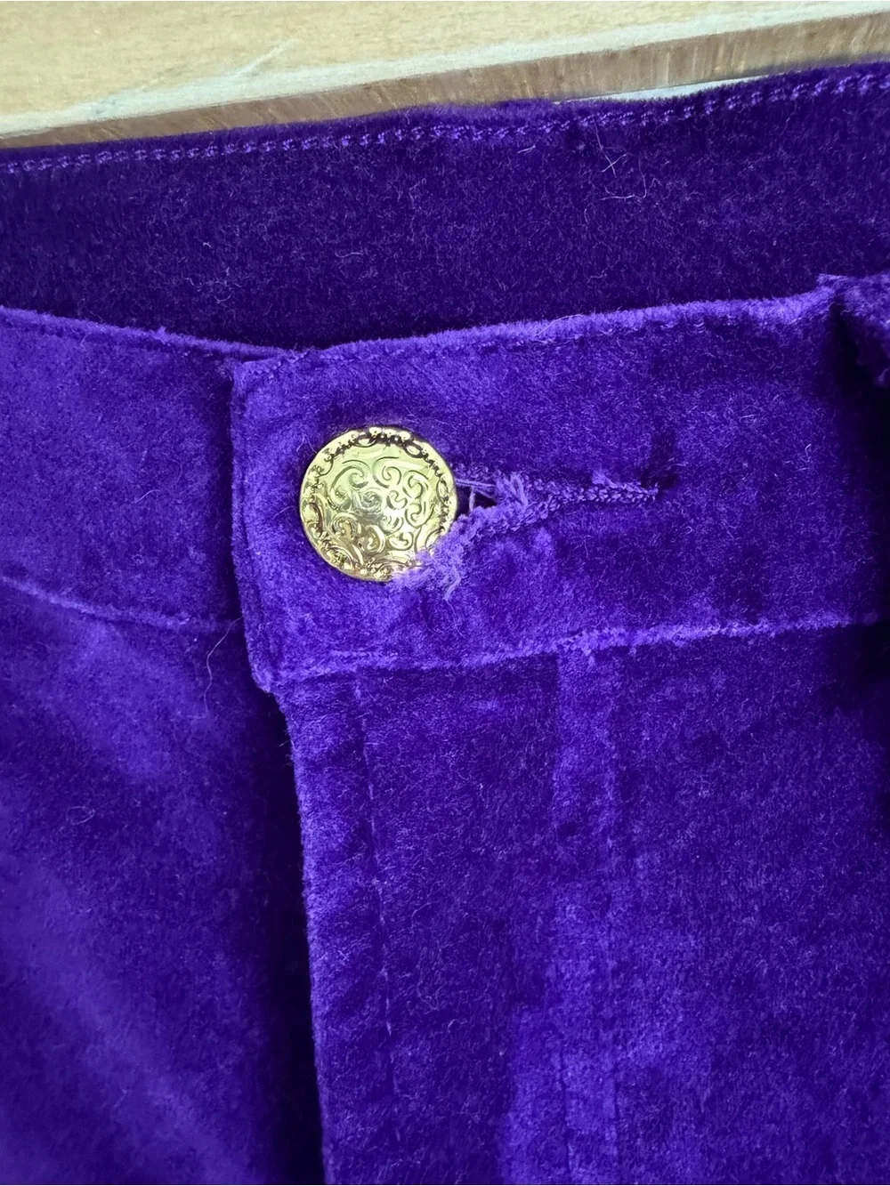 Vintage Purple Cotton Velvet Jeans - Whimsigoth - Size 4 - Picture 5 of 5